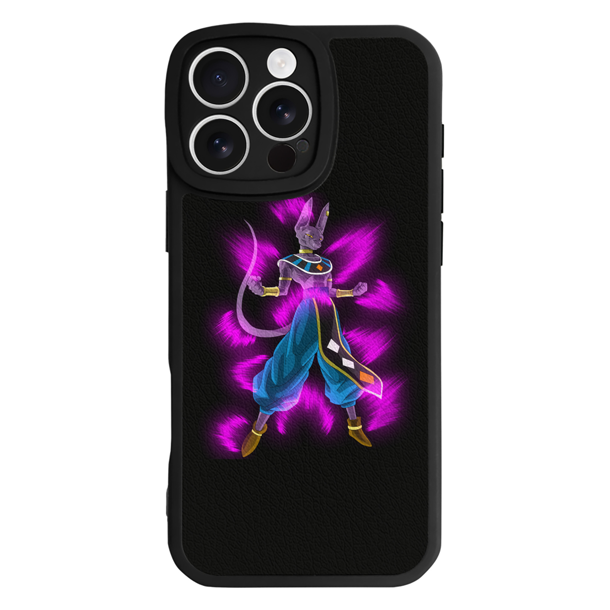 （画像用） ドラゴンボール ビルス 破壊神ビルス DRAGON BALL Beerus Birusu 【iPhone 16シリーズ対応】シリコンスマホケース（レザー調） 材質：シリコン
